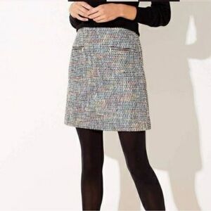 LOFT Multicolor Tweed Mini Skirt